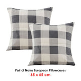 Naya Cozy Flannel European Pillowcase Set by Bianca - Front View