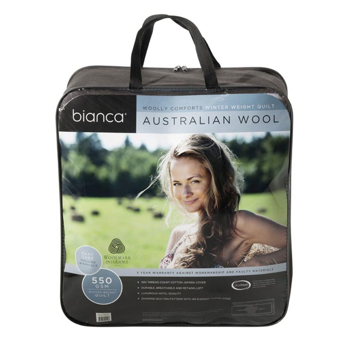 Bianca 550GSM Luxury Winter Wool Quilt for Single Bed