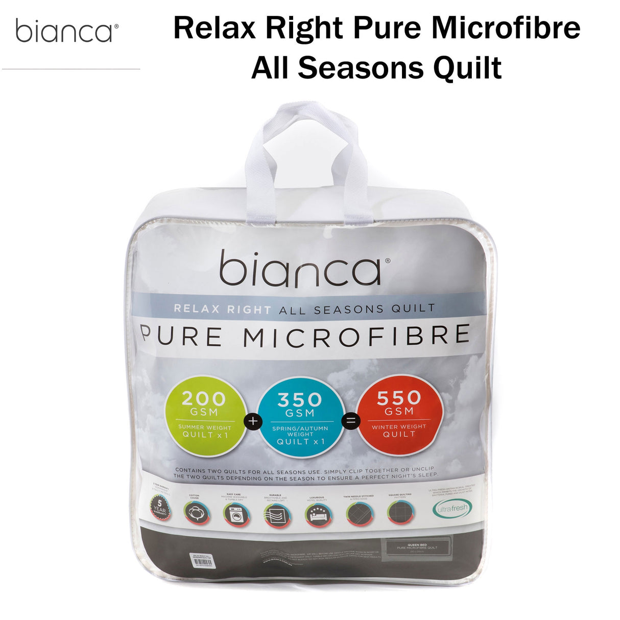 Bianca Luxurious All-Season Microfibre Quilt - Single Size