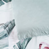 Bianca Abbey Green Cotton Sateen Tropical Floral Quilt Cover Set Double - 45-Degree Angle