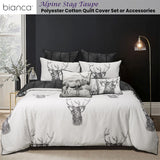 Bianca Alpine Stag Taupe Polyester Cotton Quilt Cover Set Queen - Front View