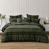 Bianca Avery Forest Chenille Striped Quilt Cover Set King