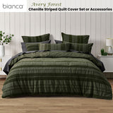 Bianca Avery Forest Chenille Striped Quilt Cover Set King - Front View