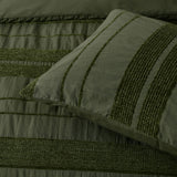 Bianca Avery Forest Chenille Striped Quilt Cover Set Queen - Top-Down View