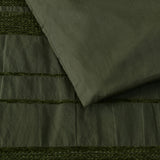 Bianca Avery Forest Chenille Striped Quilt Cover Set Queen - 45-Degree Angle