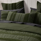 Bianca Avery Forest Chenille Striped Quilt Cover Set Super King - Side View