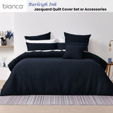 Bianca Burleigh Ink Jacquard Quilt Cover Set Queen - Front View