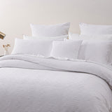 Bianca Cosmo White Soft Chenille Geometric Quilt Cover Set Double - Side View