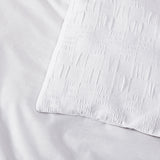 Bianca Cosmo White Soft Chenille Geometric Quilt Cover Set Double - Top-Down View