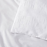 Bianca Cosmo White Soft Chenille Geometric Quilt Cover Set Queen - Top-Down View