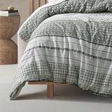 Bianca Drake Green Cotton Sateen Quilt Cover Set Queen - Top-Down View