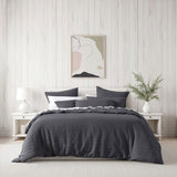Bianca Kahlani Charcoal Waffle Quilt Cover Set Queen