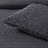 Bianca Kahlani Charcoal Waffle Quilt Cover Set Queen - Top-Down View