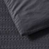 Bianca Kahlani Charcoal Waffle Quilt Cover Set Single - 45-Degree Angle