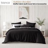 Bianca Kahlani Chocolate Waffle Quilt Cover Set Queen - Front View