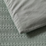 Bianca Kahlani Sage Waffle Quilt Cover Set Double - 45-Degree Angle
