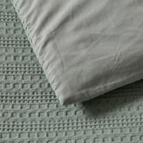 Bianca Kahlani Sage Waffle Quilt Cover Set Super King - 45-Degree Angle