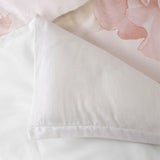 Bianca Layla White Floral Printed Cotton Sateen Quilt Cover Set King - 45-Degree Angle