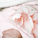 Bianca Layla White Floral Printed Cotton Sateen Quilt Cover Set Super King - Top-Down View