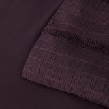 Bianca Malua Grape Jacquard Striped Quilt Cover Set King - 45-Degree Angle
