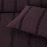 Bianca Malua Grape Jacquard Striped Quilt Cover Set Super King - Top-Down View