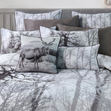 Bianca Myrtleford Grey Cotton Sateen Quilt Cover Set King - Side View