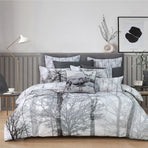 Bianca Myrtleford Grey Cotton Sateen Quilt Cover Set Super King