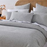 Bianca Pesaro Grey Polyester Cotton Quilt Cover Set Queen - Side View