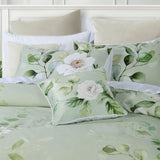 Bianca Salisbury Sage Floral Cotton Sateen Quilt Cover Set King - Side View