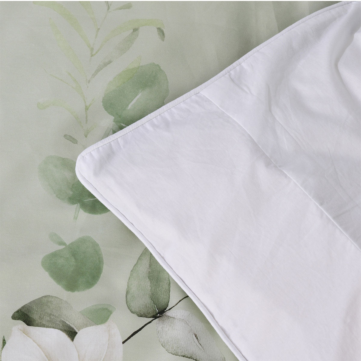 Bianca Salisbury Sage Floral Cotton Sateen Quilt Cover Set Queen