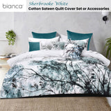 Bianca Sherbrooke White Cotton Sateen Quilt Cover Set Super King - Front View