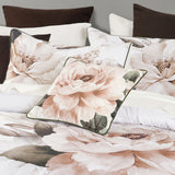 Bianca Somerset White Cotton Sateen Floral Quilt Cover Set Double - Side View