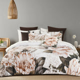 Bianca Somerset White Cotton Sateen Floral Quilt Cover Set King