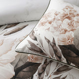 Bianca Somerset White Cotton Sateen Floral Quilt Cover Set Super King - Top-Down View