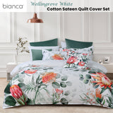 Bianca Wellingrove White Cotton Sateen Quilt Cover Set Double - Front View