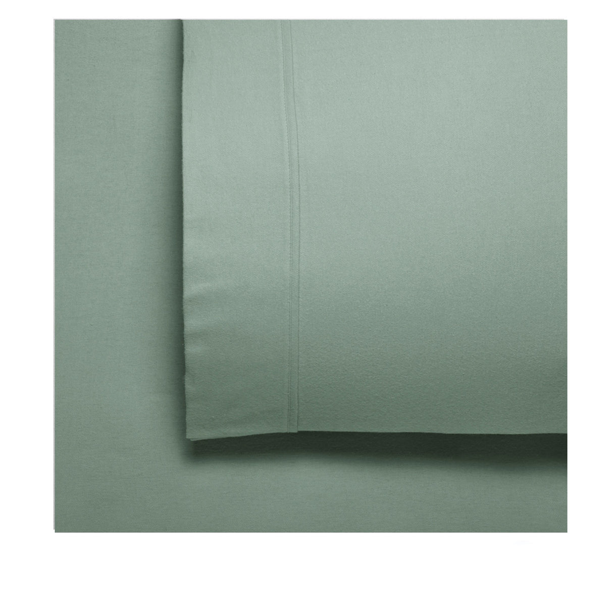 Bianca Fletcher 170gsm Flannelette Cotton Sheet Set in Sage for Double Beds