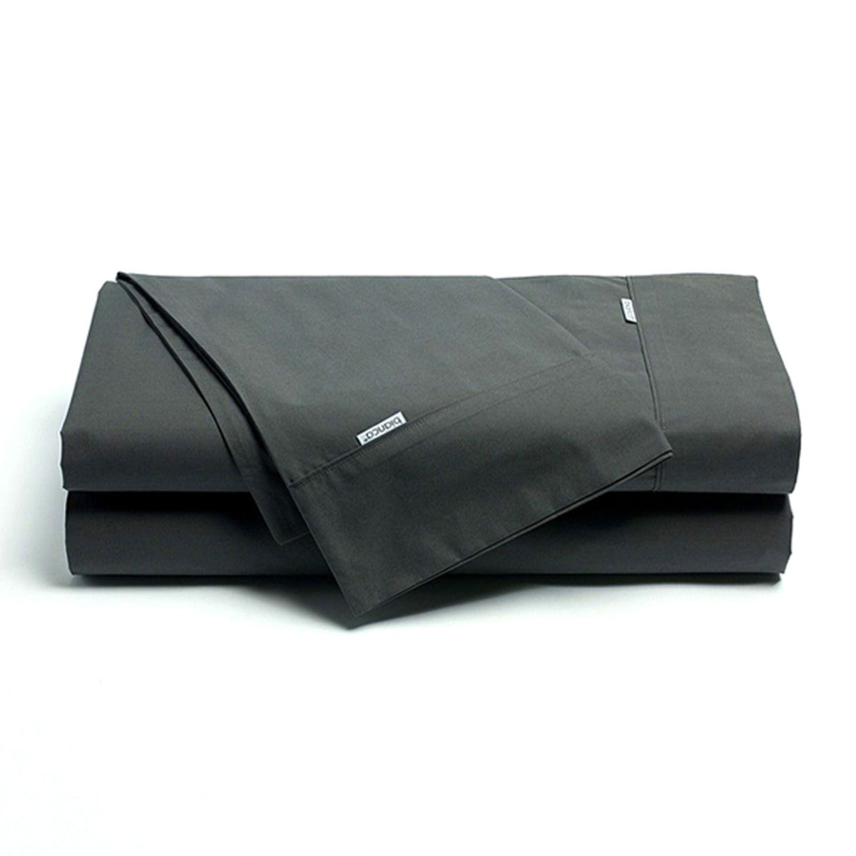 Bianca Heston Charcoal 300TC Cotton Percale Super King Sheet Set