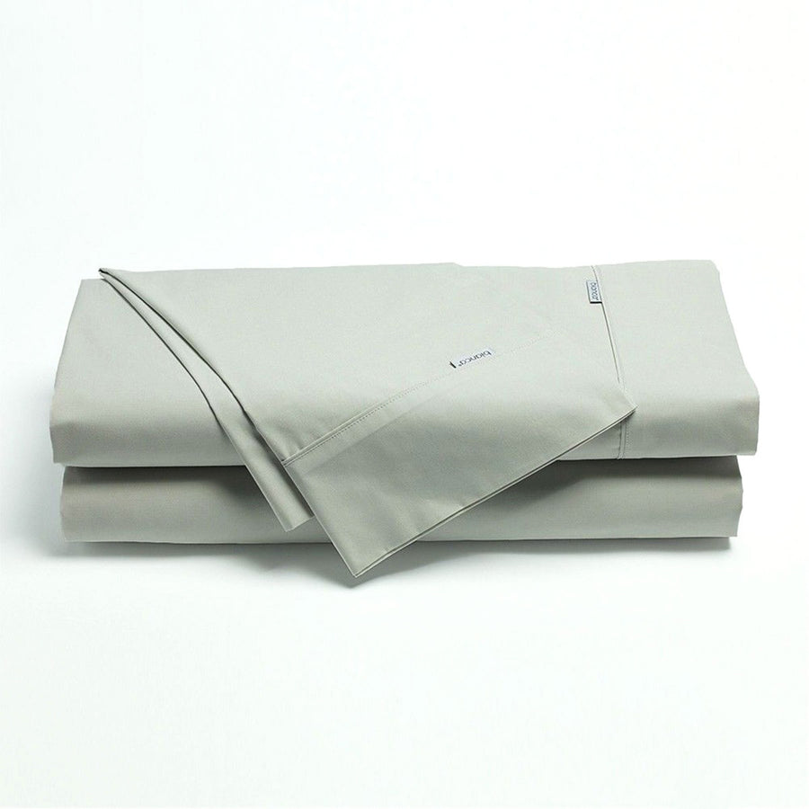 Bianca Heston Cotton Percale Sheet Set Silver King Single