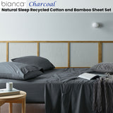 Eco-Friendly Charcoal Double Sheet Set - Bianca Natural Sleep with Recycled Cotton & Bamboo