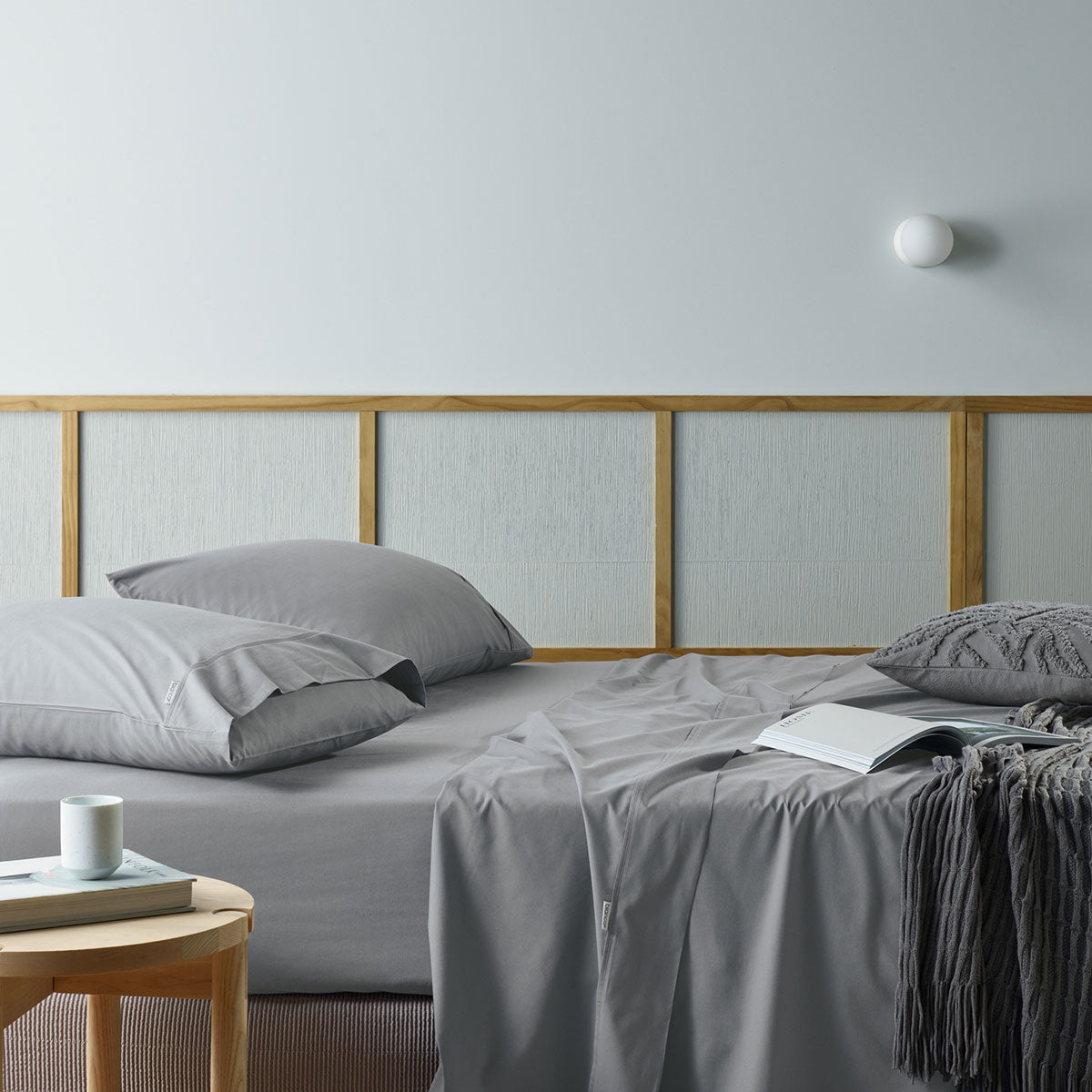 Sustainable Silver Queen Bamboo and Recycled Cotton Sheet Set by Bianca