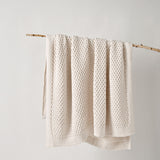Bianca Sofala Cream Polyester Chenille Throw Rug 130 x 170 cm