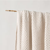 Bianca Sofala Cream Polyester Chenille Throw Rug 130 x 170 cm - Side View