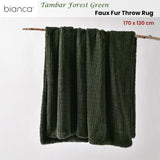 Bianca Tambar Forest Green Faux Fur Throw Rug 130 x 170 cm - Front View