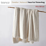 Bianca Tambar Natural Faux Fur Throw Rug 130 x 170 cm - Front View