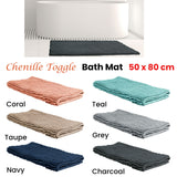 Chenille Toggle Bath Mat 50 x 80cm Taupe - Front View