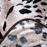 375gsm 1 Ply Animal Print Faux Mink Blanket Queen 200x240 cm Jaguar - Front View