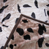 675gsm 2 Ply Animal Print Faux Mink Blanket Queen 200x240 cm Jaguar - Front View