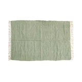 Large Chindi Cotton Handmade Floor Mat with Tassels 90 x 150 cm Green