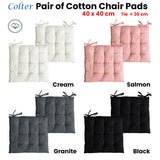 Set of 2 Colter Cotton Chair Pads Salmon - Front View