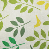 Cotton Yellow Leaves Birdie Oblong Table Cloth 150 x 230cm - Front View